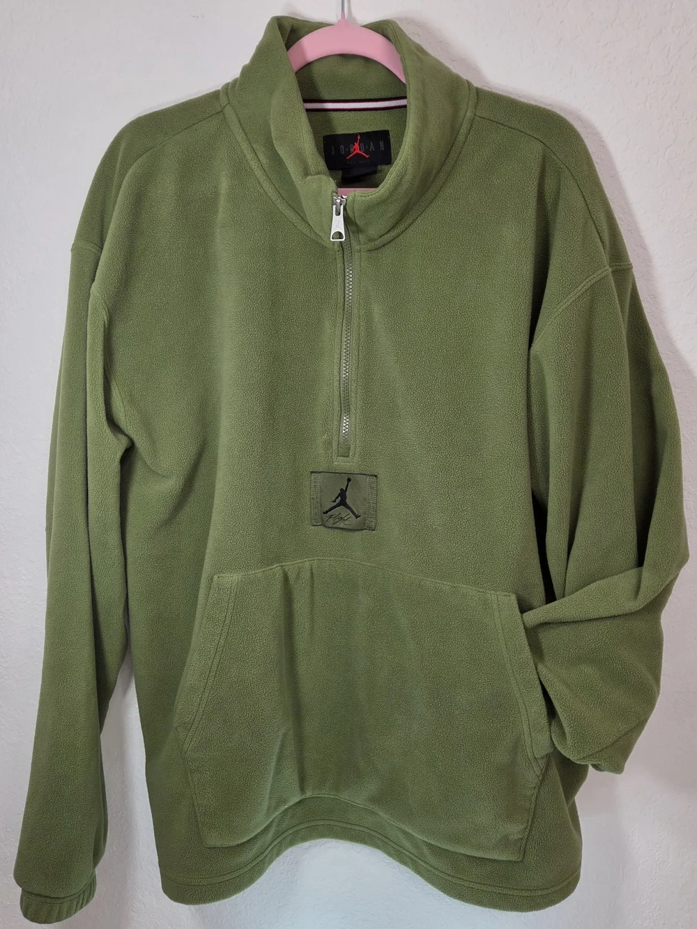 Jordan Olive Green Quarter-Zip Fleece Pullover